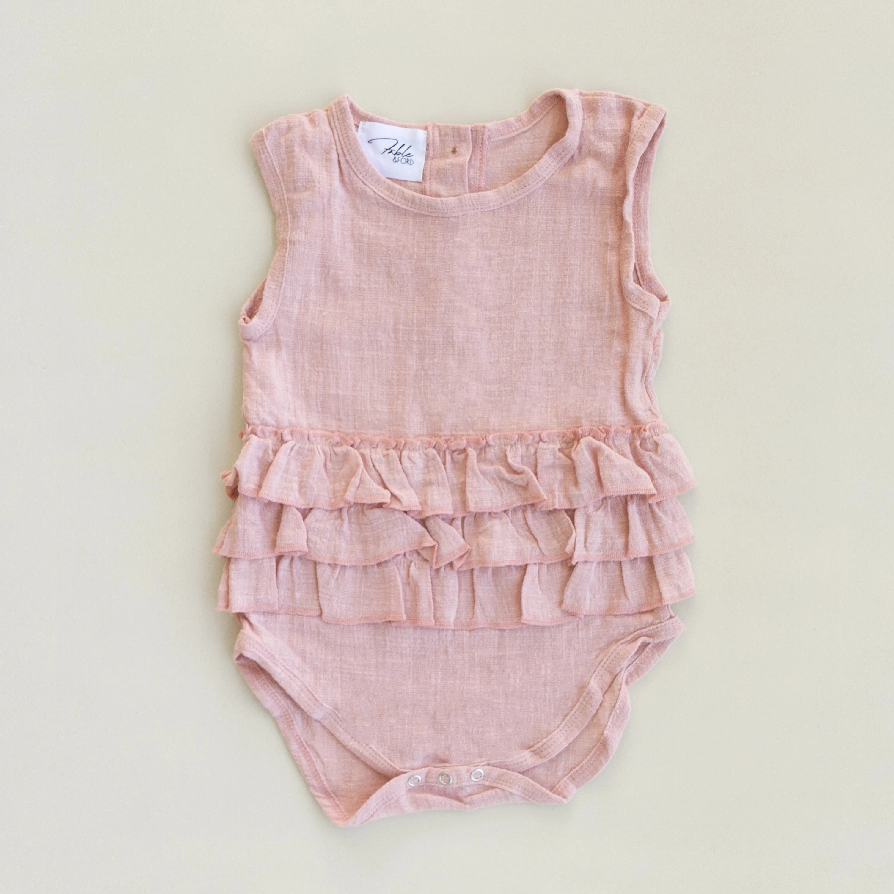 Lola Linen Ruffle Romper - Dusk