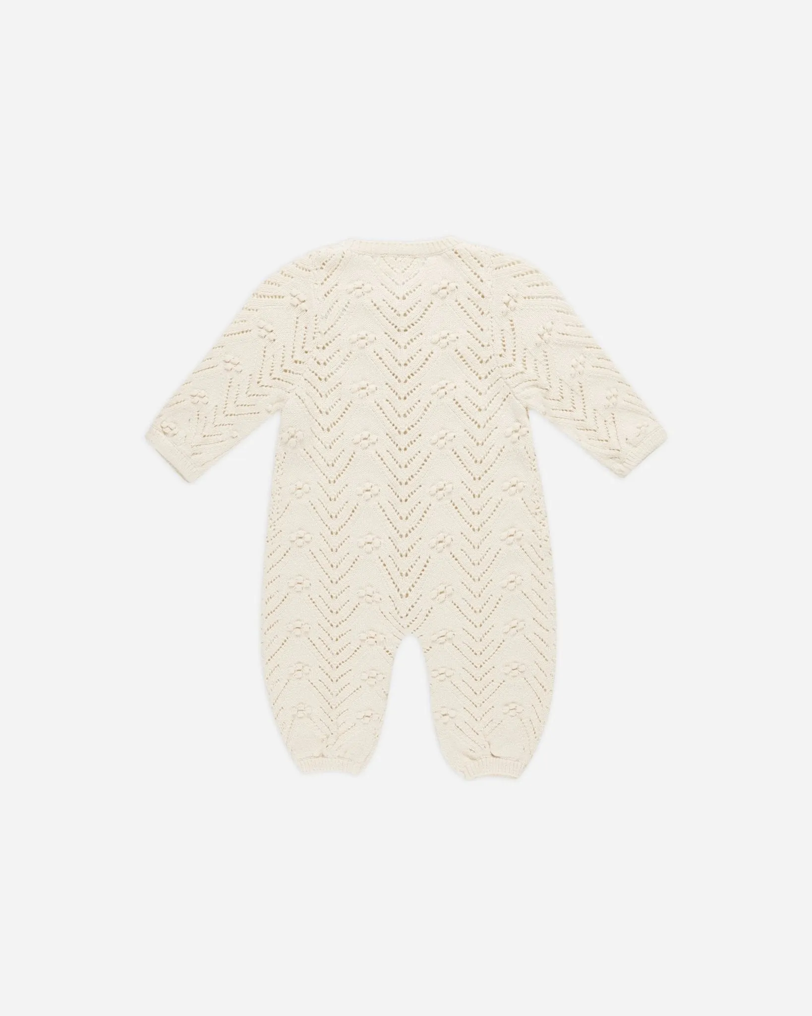 Long Sleeve Bobble Romper || Natural