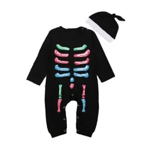 Long Sleeve Halloween Bone Costume