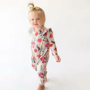 Long Sleeve Ruffle Romper-Secret Garden