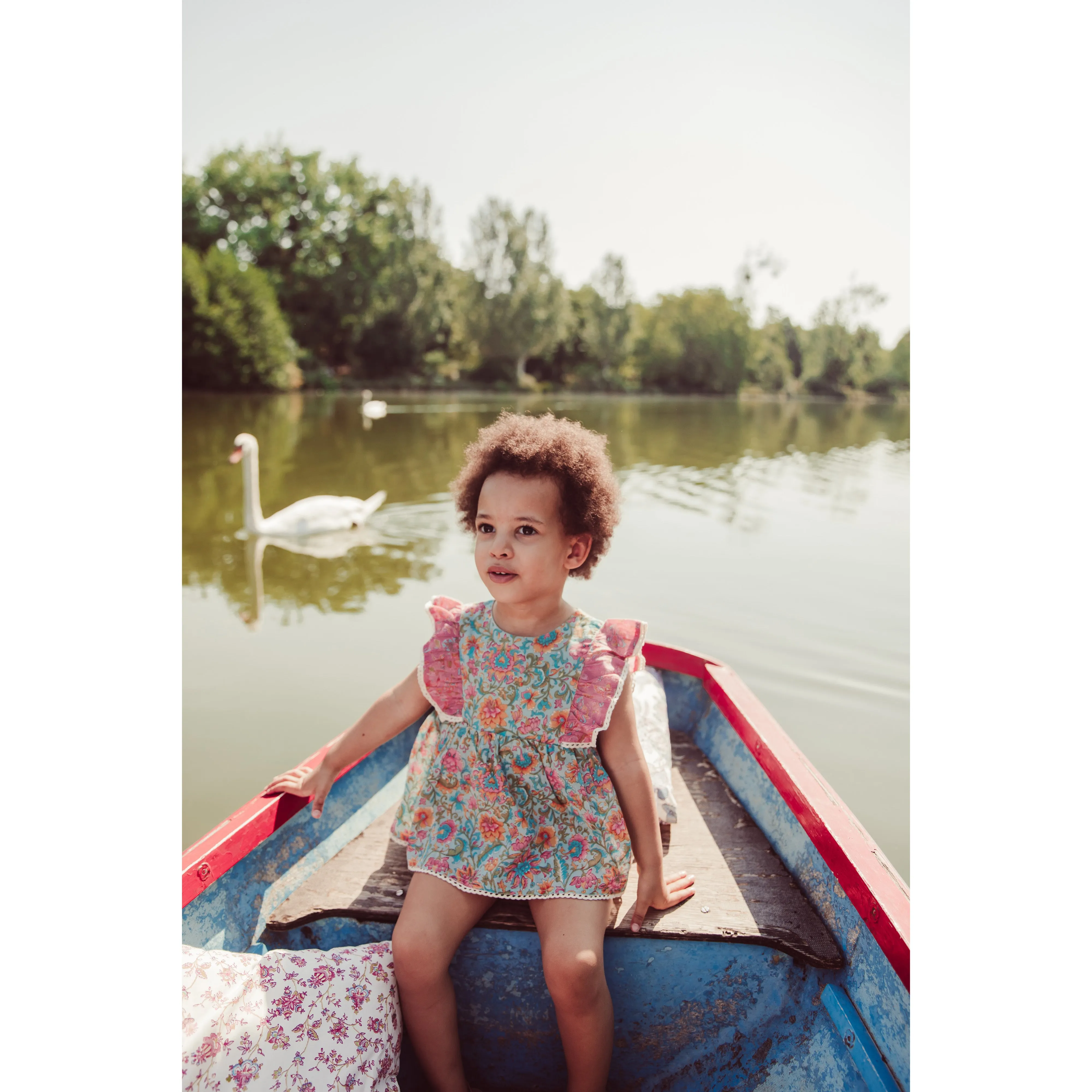 Louise Misha Rompers Lena Printed Cotton Voile Water R Flower-Pink