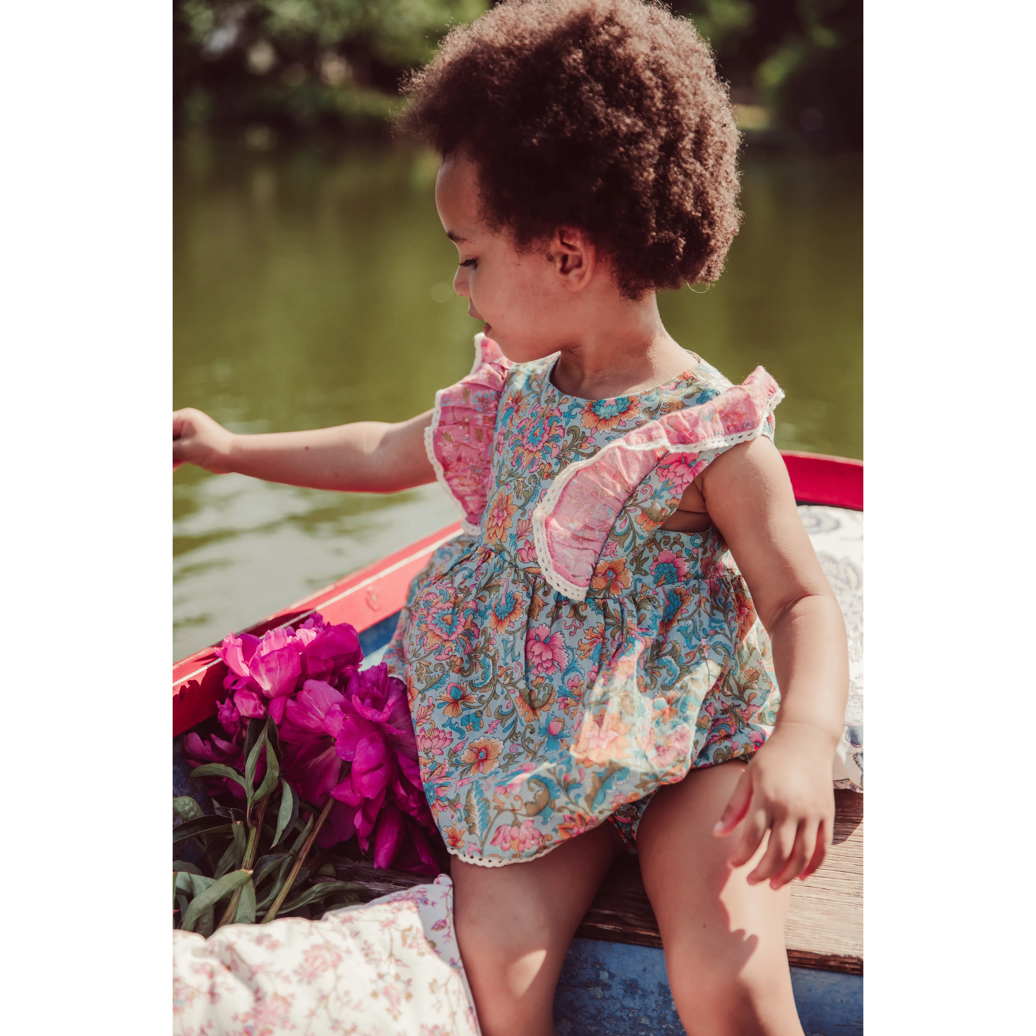 Louise Misha Rompers Lena Printed Cotton Voile Water R Flower-Pink