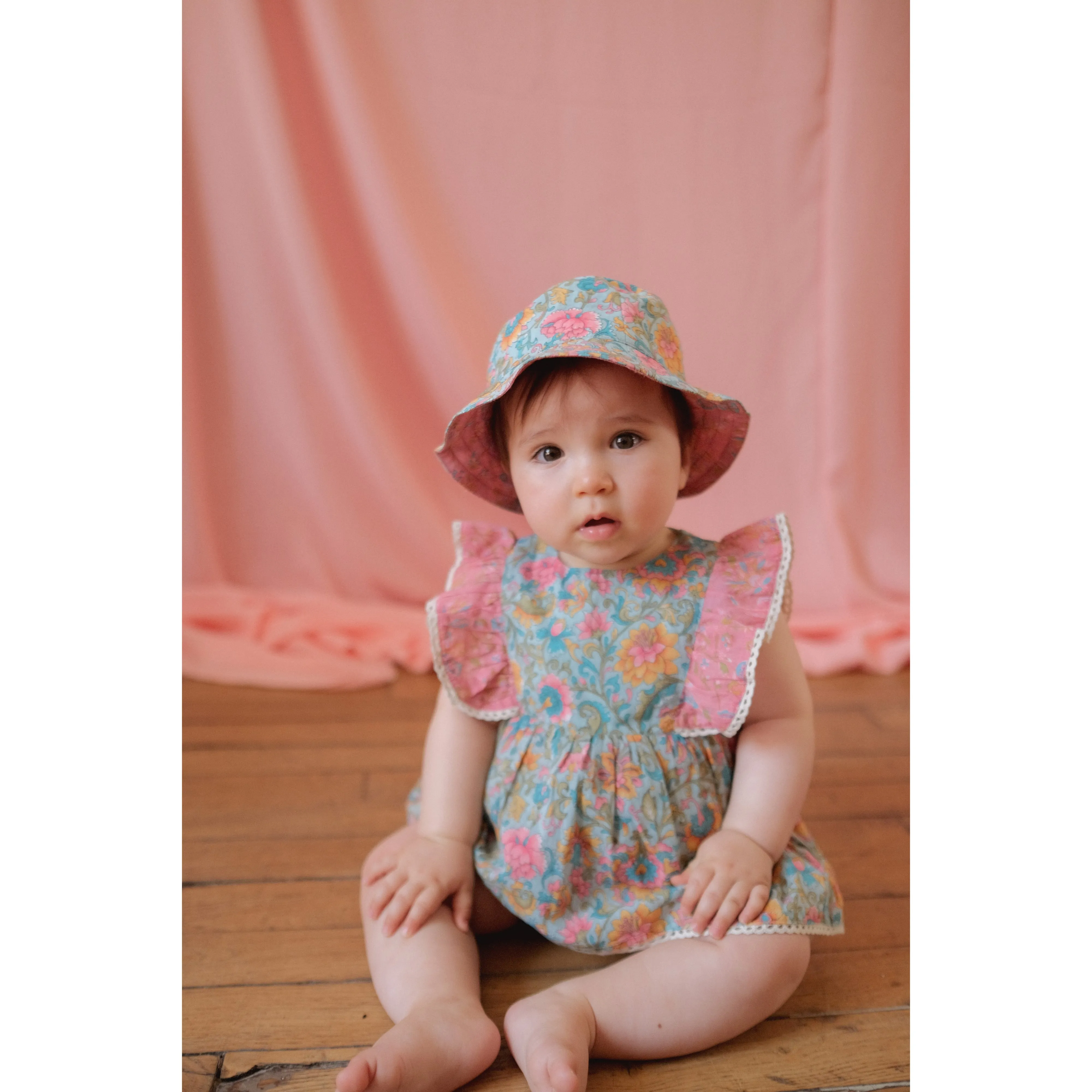 Louise Misha Rompers Lena Printed Cotton Voile Water R Flower-Pink