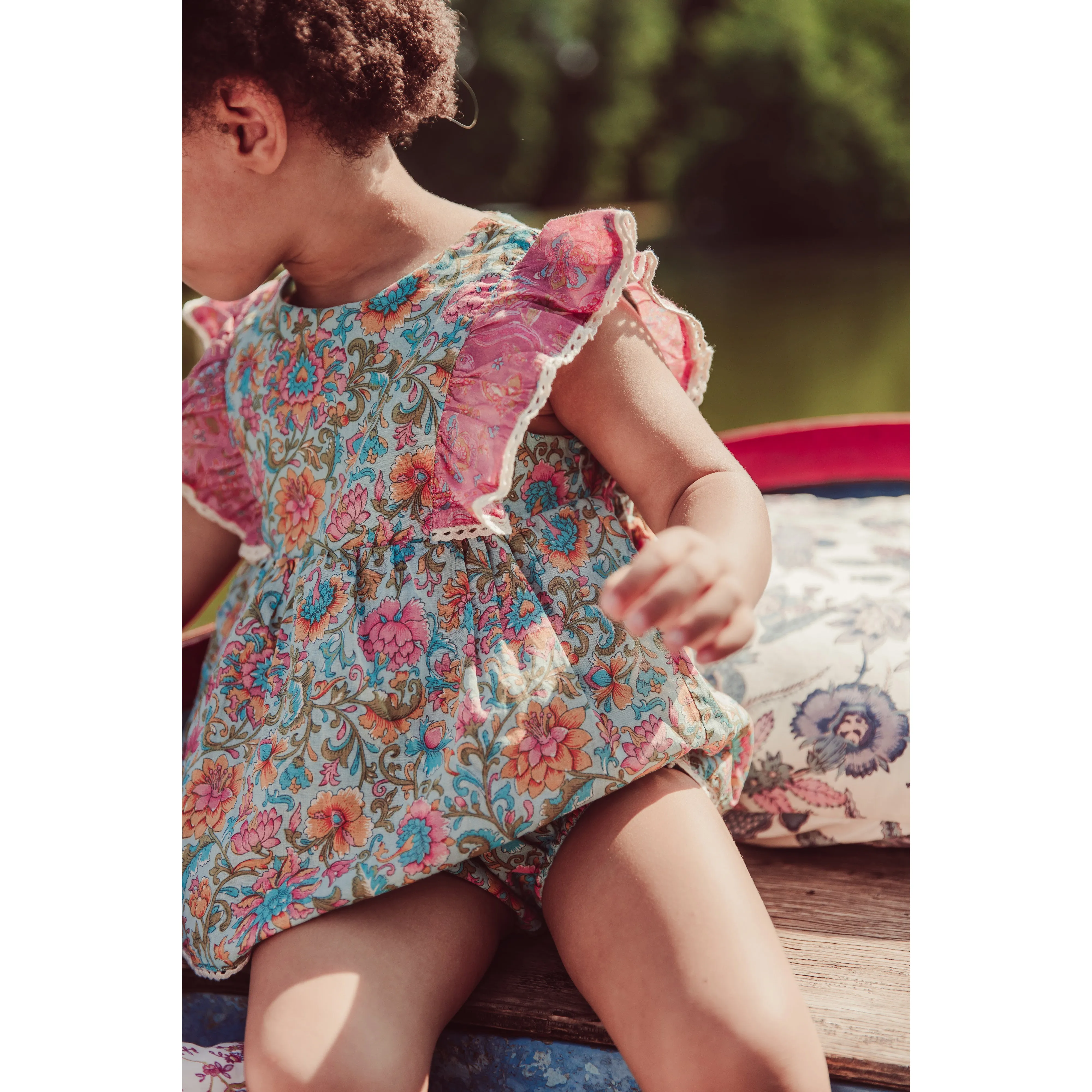 Louise Misha Rompers Lena Printed Cotton Voile Water R Flower-Pink