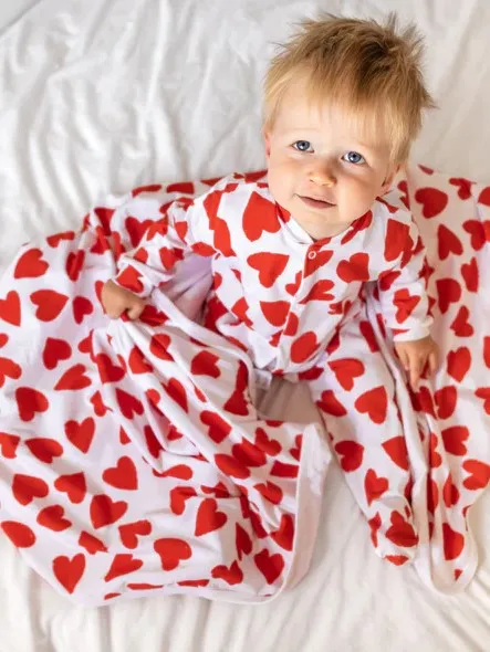 Love Heart cotton sleepsuit