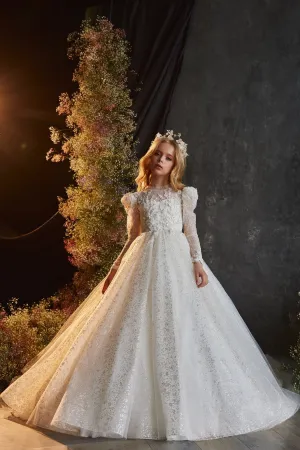 Luxurious Sparkly White Junior Bridesmaid Dress