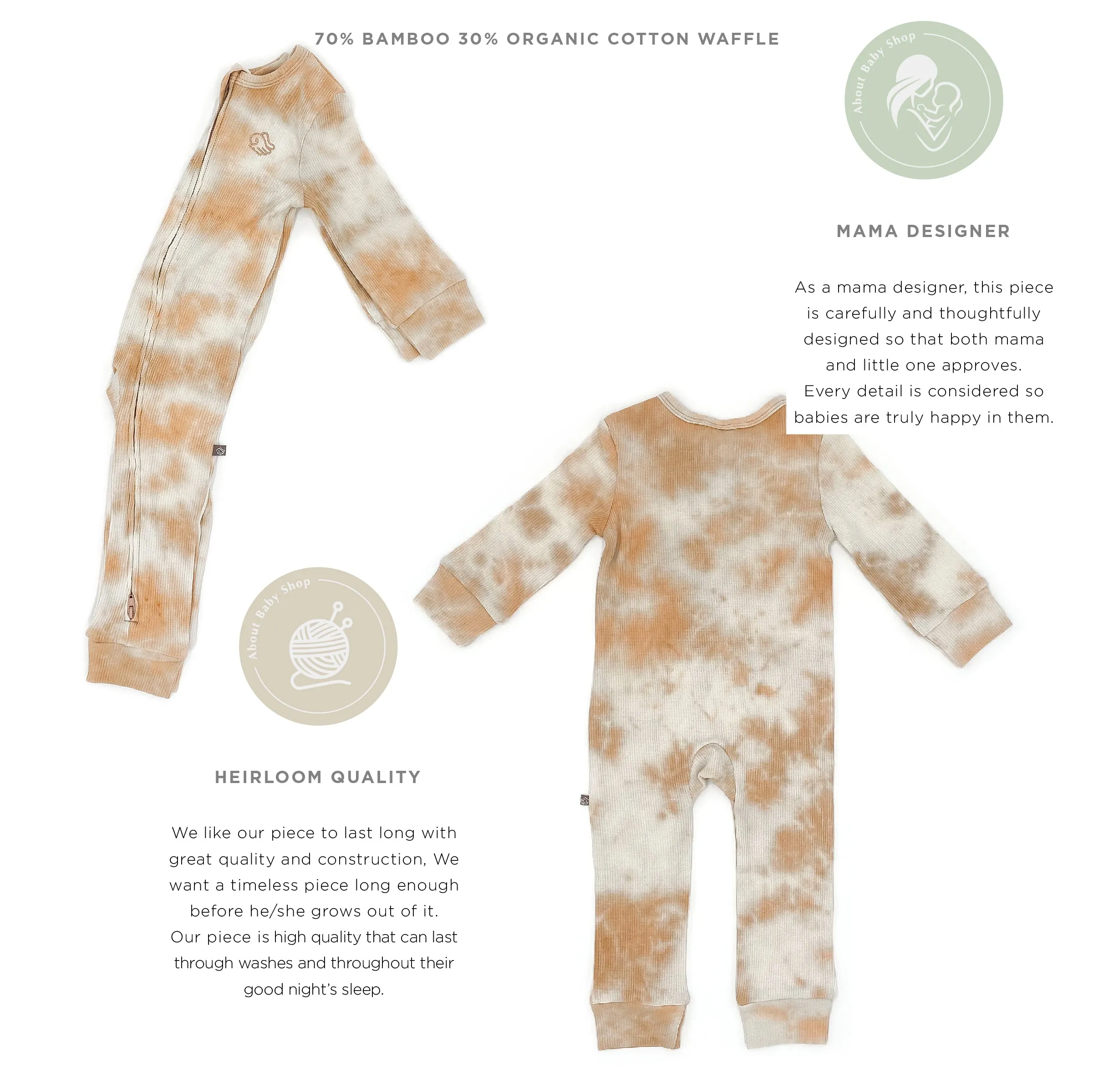 Madison Tie Dye Zip Romper - Autumn