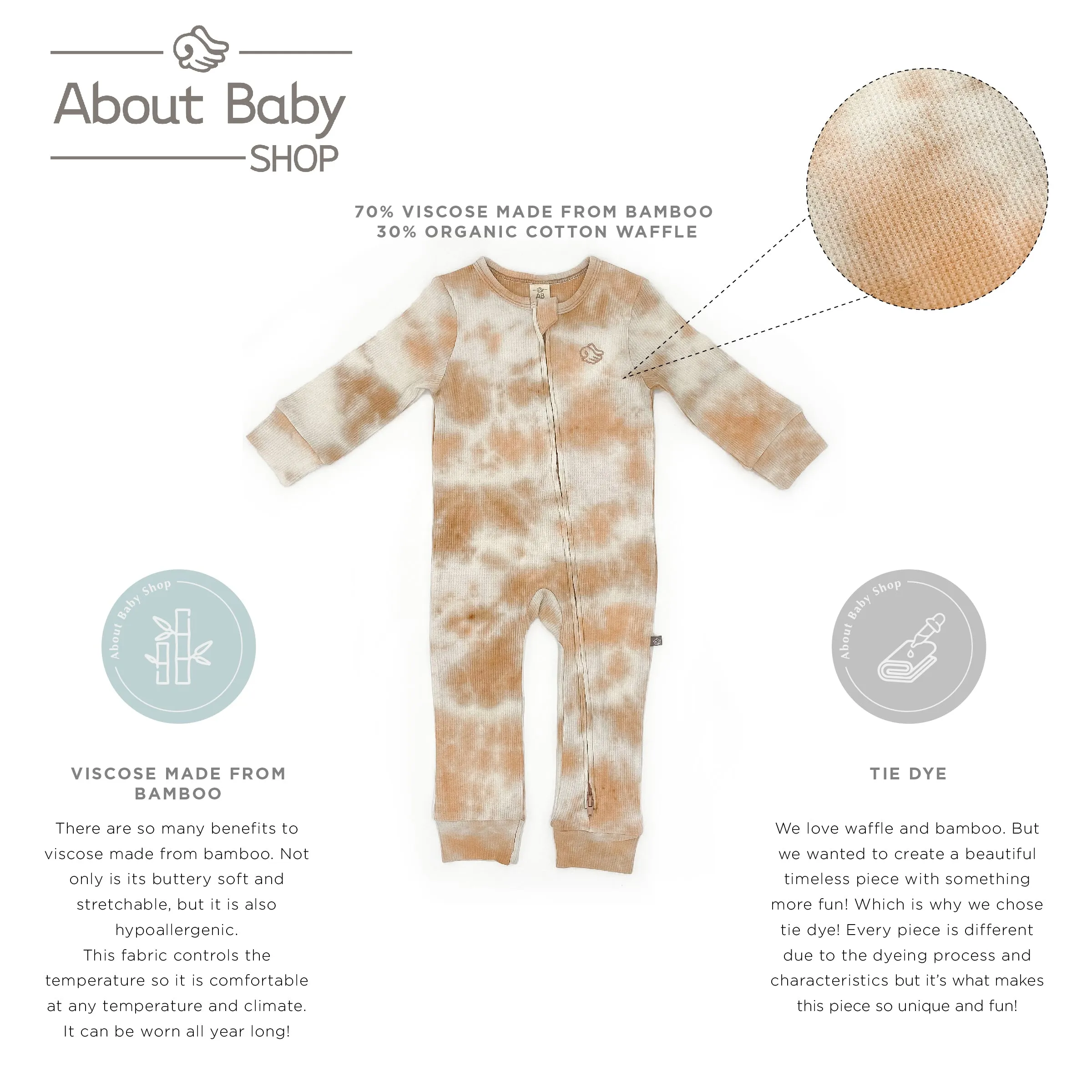 Madison Tie Dye Zip Romper - Autumn