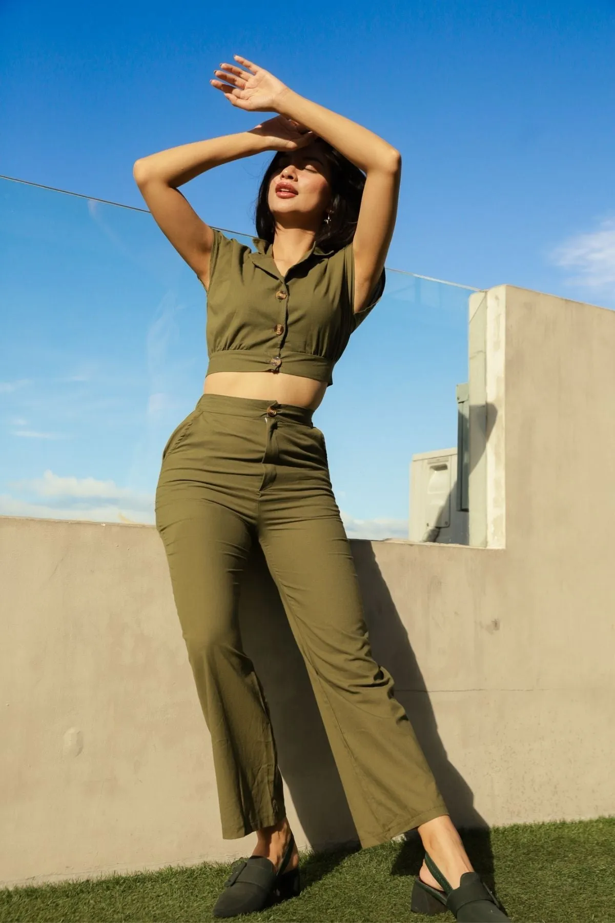 MADISON Top & Pants Co-ord (Moss Green)