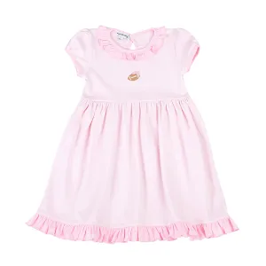 Magnolia Baby Darling Football Embroidered Dress - Pink