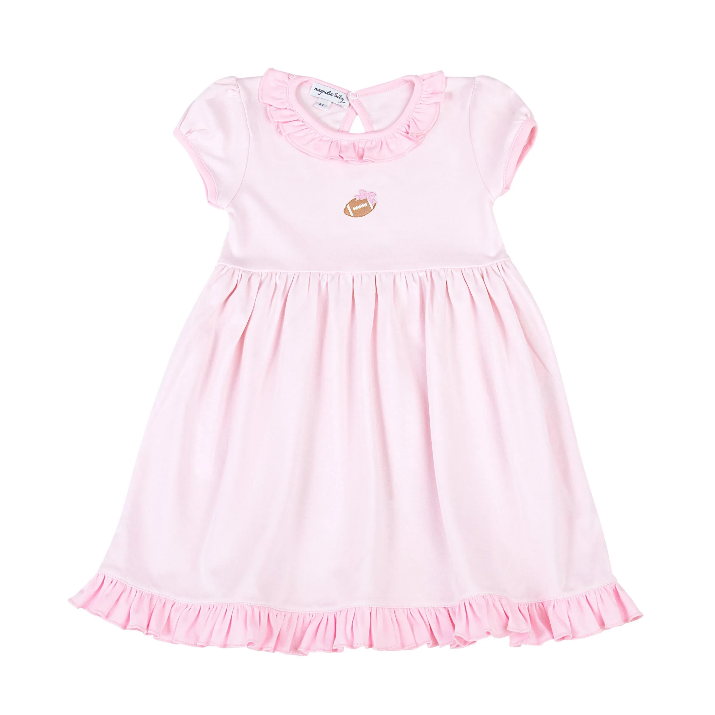 Magnolia Baby Darling Football Embroidered Dress - Pink