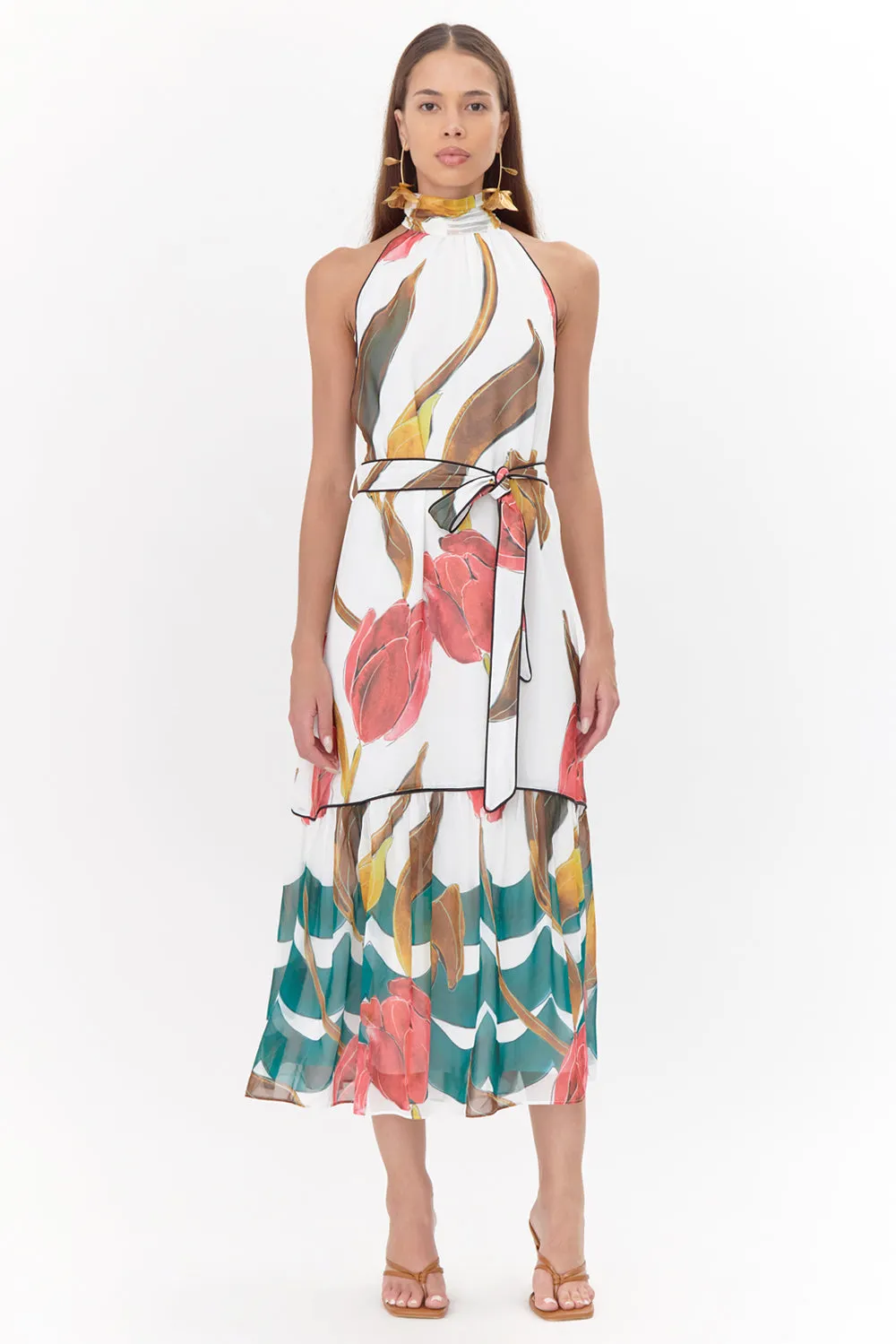 Maisy Printed Tiered Maxi Dress