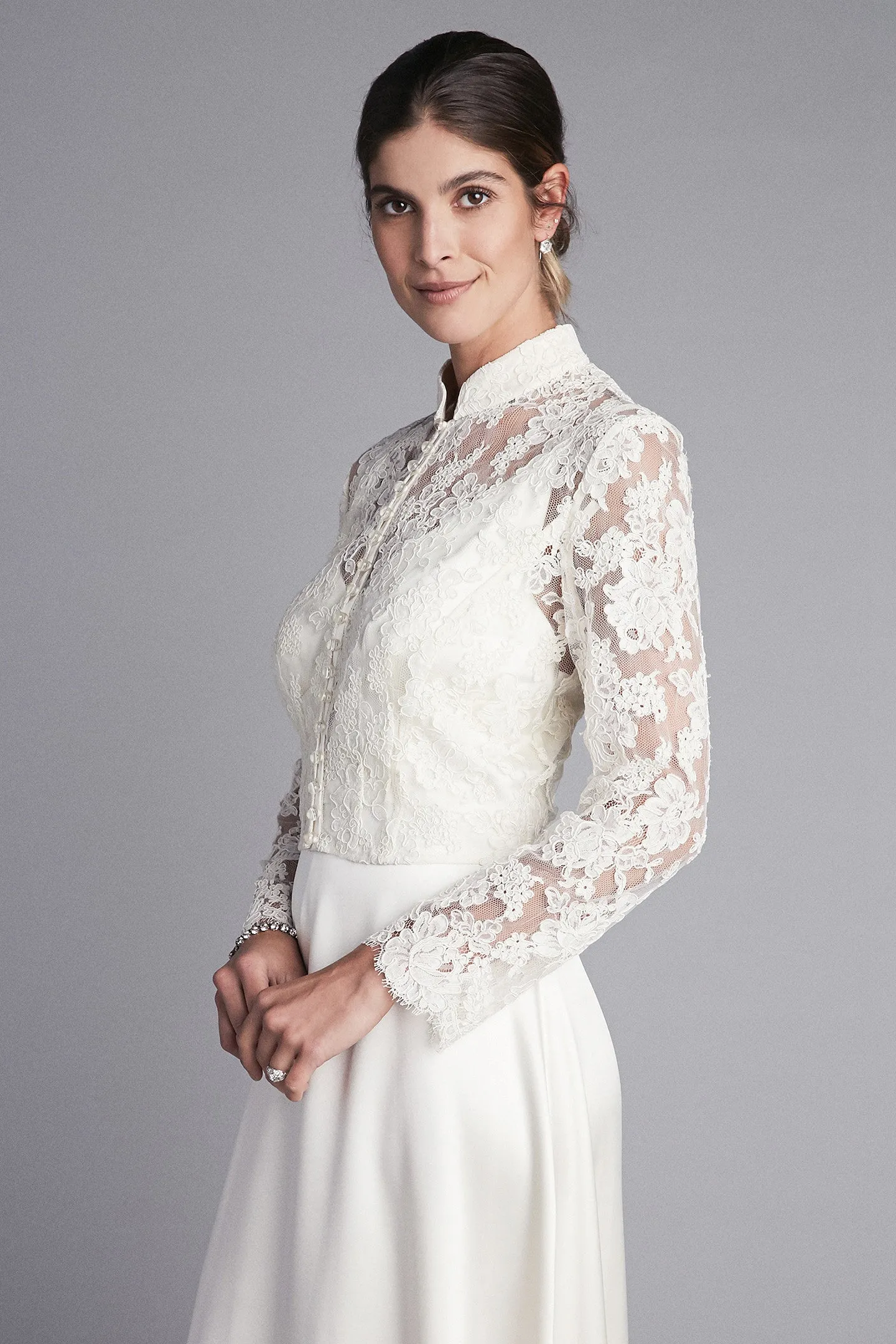 Mandarin Collar Long Sleeve Shirt