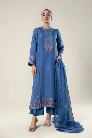 Maria.B | 2 Pc Embroidered Raw Silk Suit '24 | MB-WF24-36