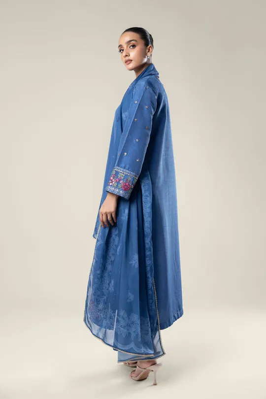 Maria.B | 2 Pc Embroidered Raw Silk Suit '24 | MB-WF24-36