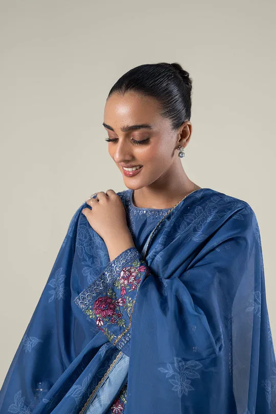 Maria.B | 2 Pc Embroidered Raw Silk Suit '24 | MB-WF24-36