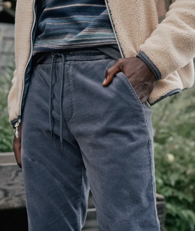 Marine Layer Saturday Corduroy Pant - Slim Straight in Washed Indigo
