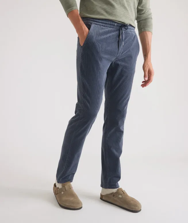 Marine Layer Saturday Corduroy Pant - Slim Straight in Washed Indigo