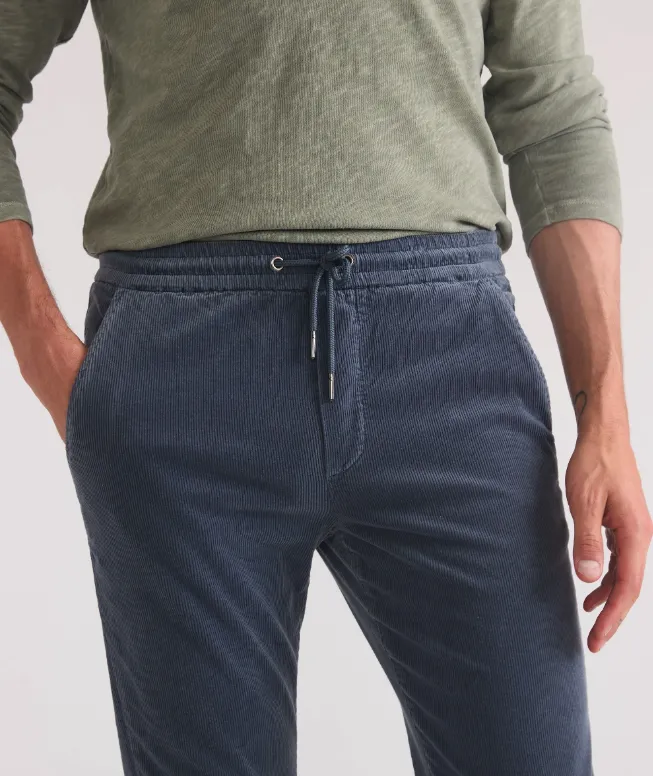 Marine Layer Saturday Corduroy Pant - Slim Straight in Washed Indigo