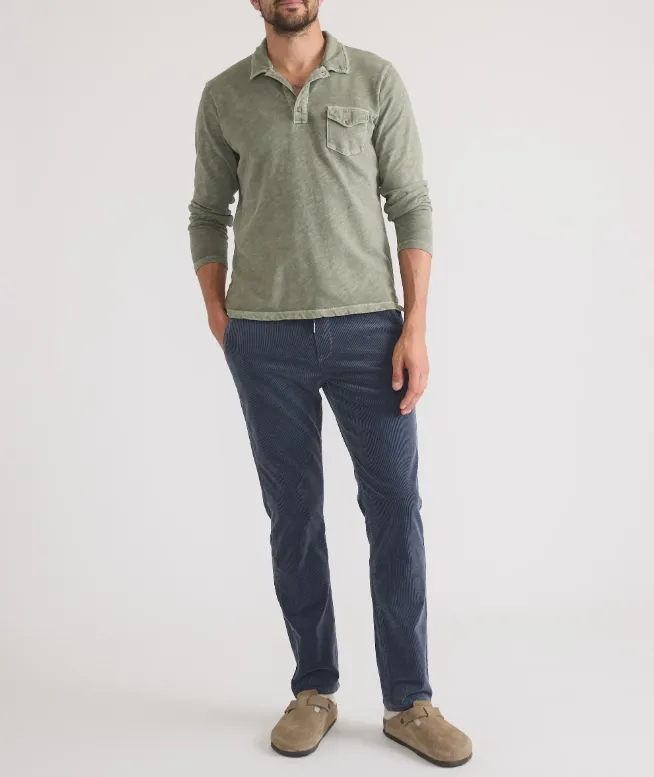 Marine Layer Saturday Corduroy Pant - Slim Straight in Washed Indigo