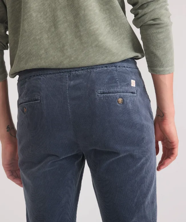 Marine Layer Saturday Corduroy Pant - Slim Straight in Washed Indigo