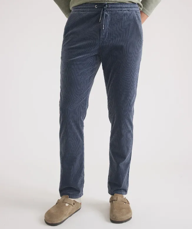 Marine Layer Saturday Corduroy Pant - Slim Straight in Washed Indigo