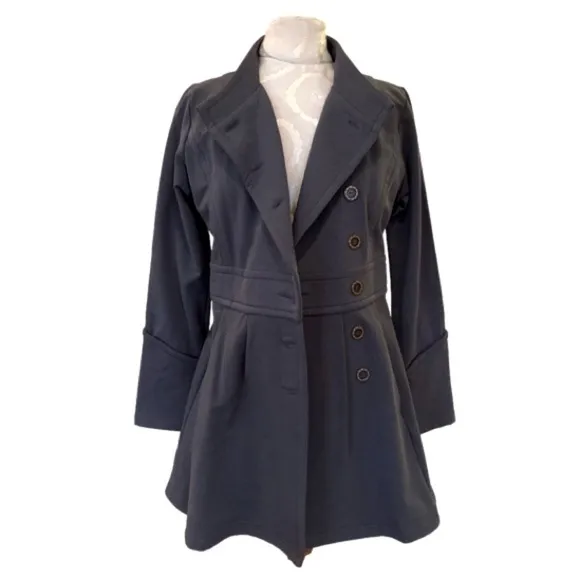 Matilda Jane Onyx Shadows Military Gray Pea Coat Size Small