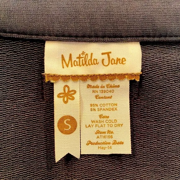 Matilda Jane Onyx Shadows Military Gray Pea Coat Size Small