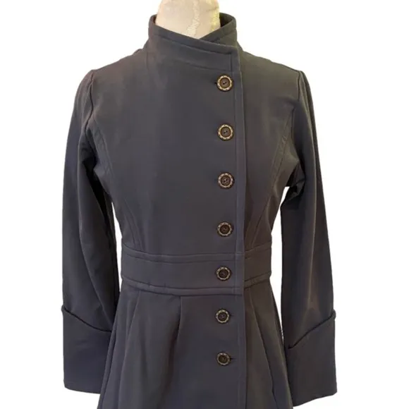 Matilda Jane Onyx Shadows Military Gray Pea Coat Size Small