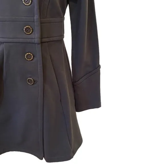 Matilda Jane Onyx Shadows Military Gray Pea Coat Size Small
