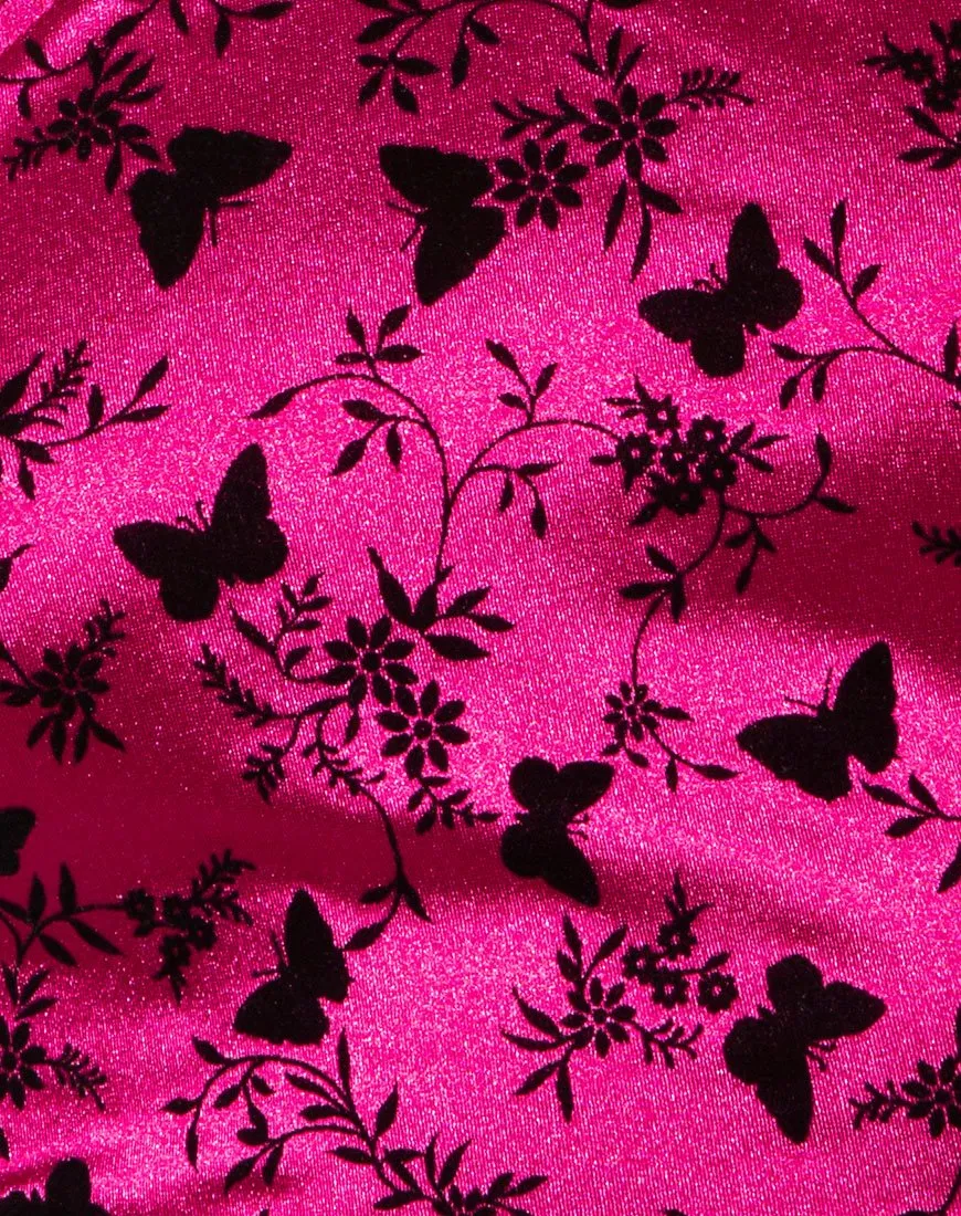 Maudy Crop Top in Butterfly Bloom Pink