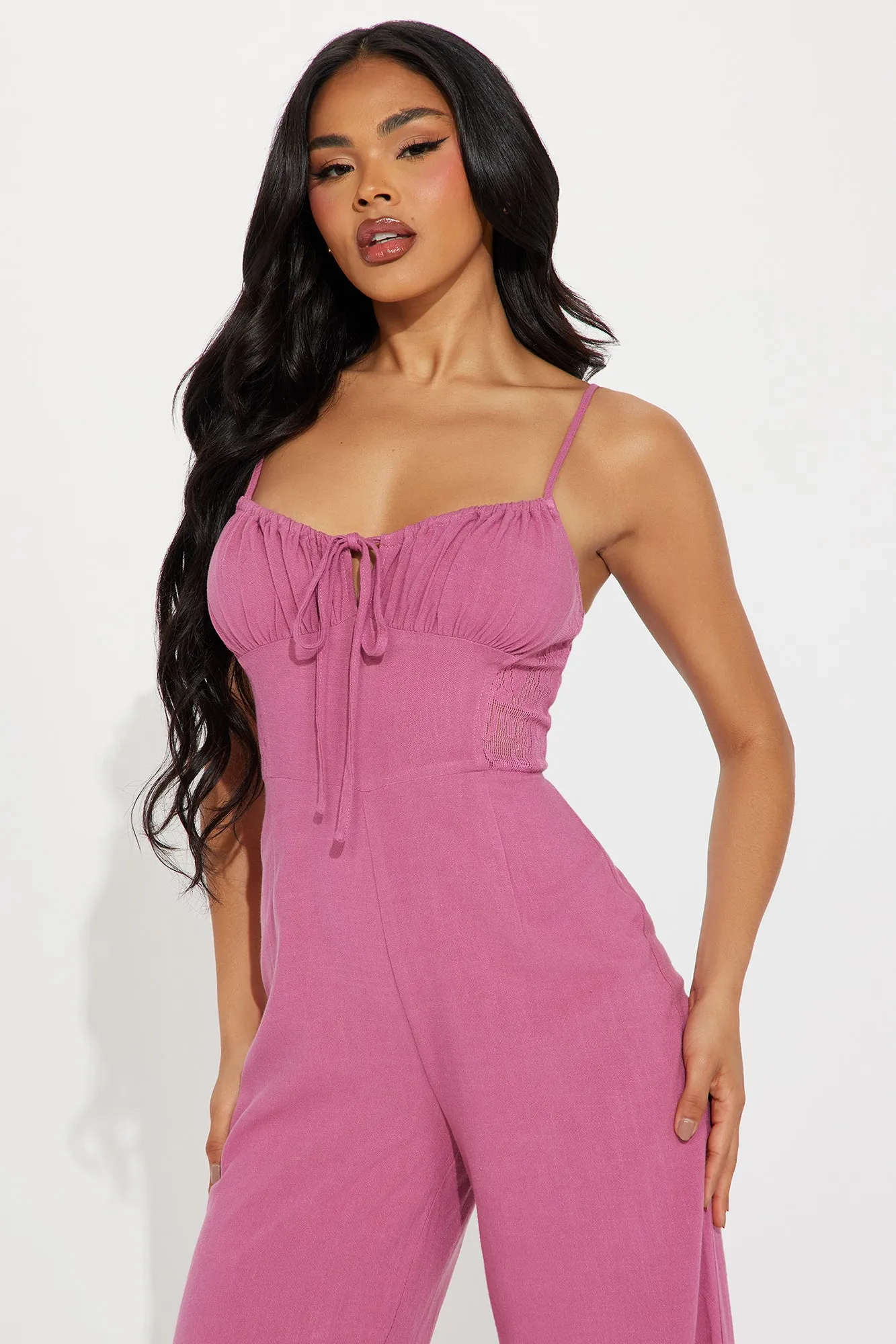 Maui Beach Linen Jumpsuit - Marsala