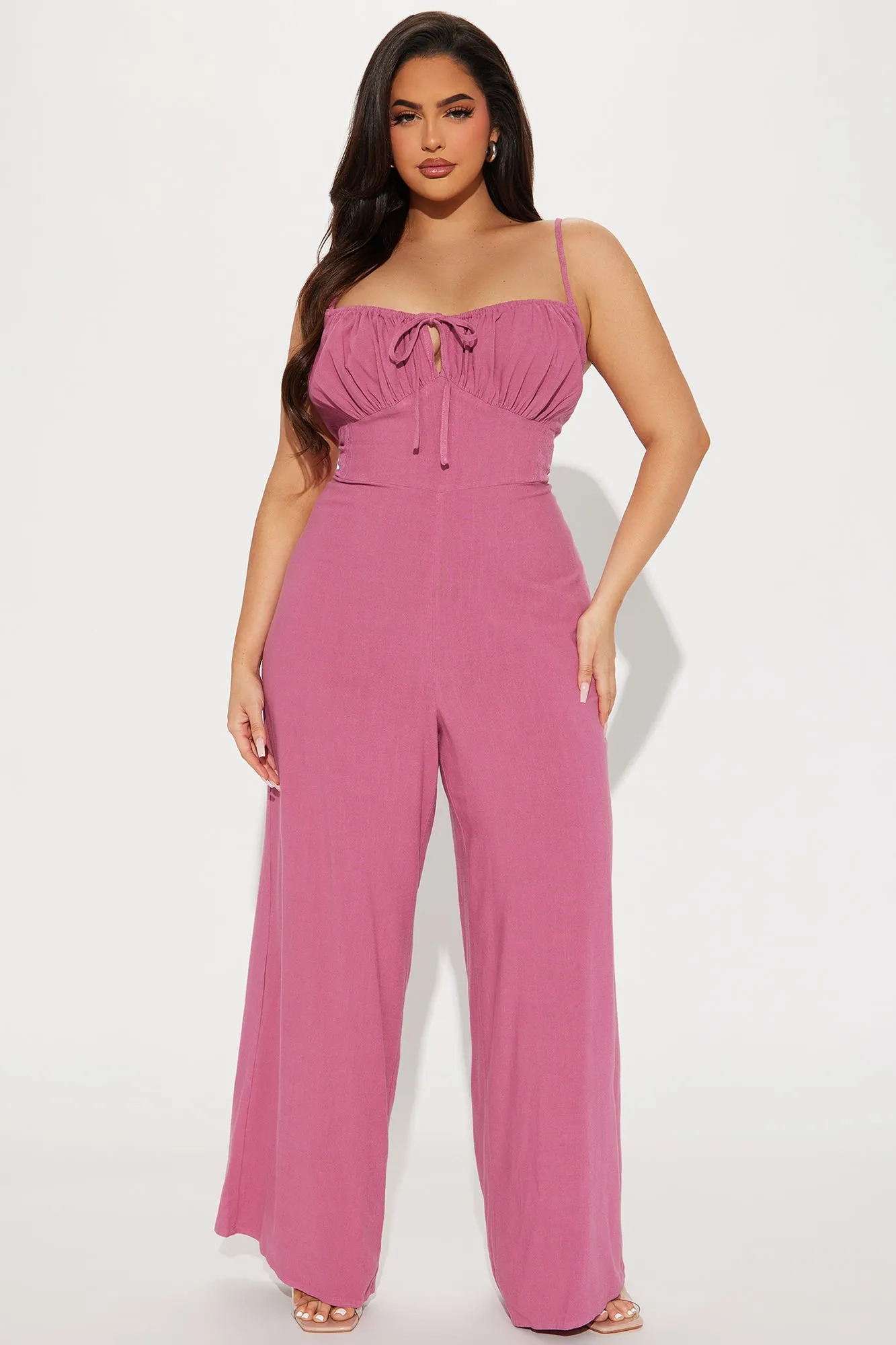 Maui Beach Linen Jumpsuit - Marsala
