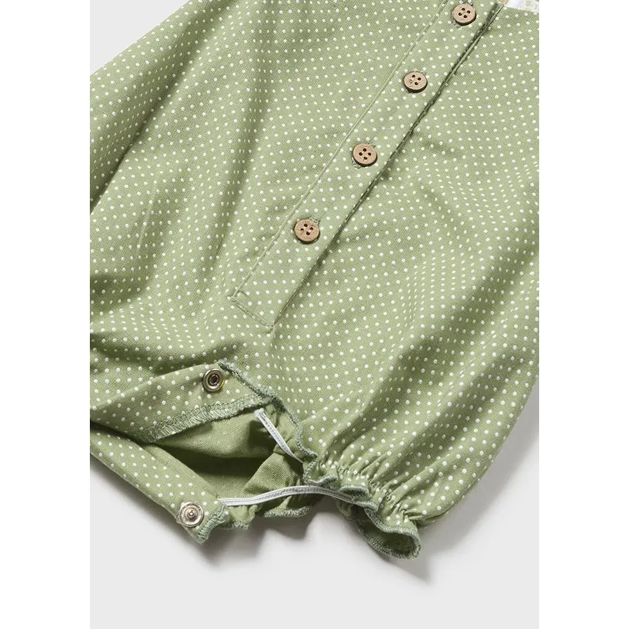 Mayoral Eucalyptus Linen Romper & Hat Set