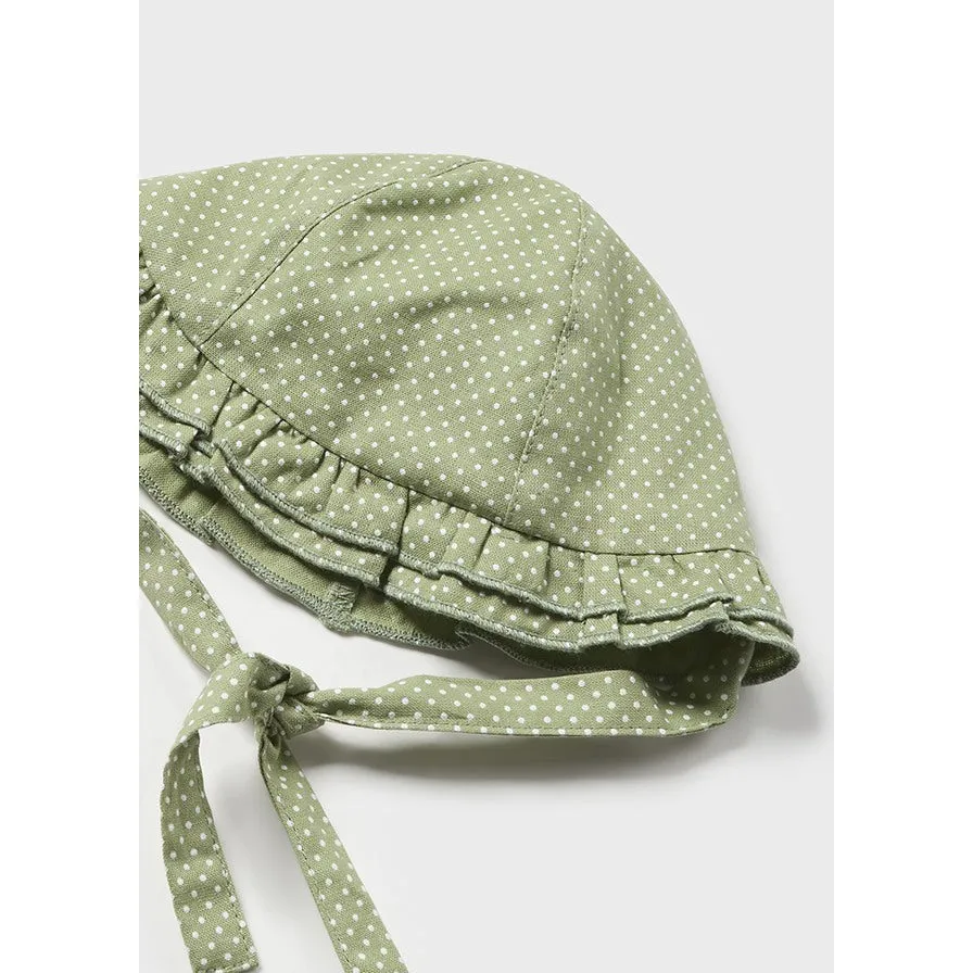 Mayoral Eucalyptus Linen Romper & Hat Set