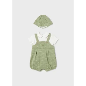 Mayoral Eucalyptus Overall Romper & Hat Set