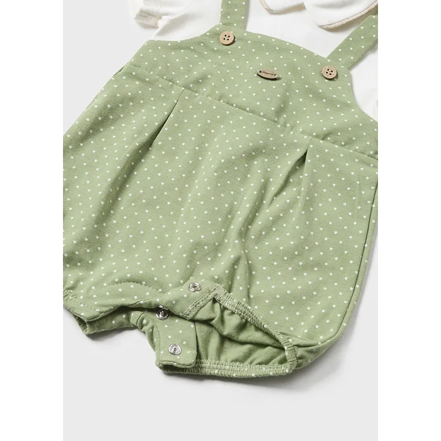 Mayoral Eucalyptus Overall Romper & Hat Set