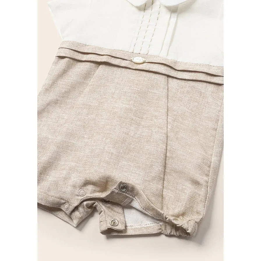 Mayoral Linen & White Romper