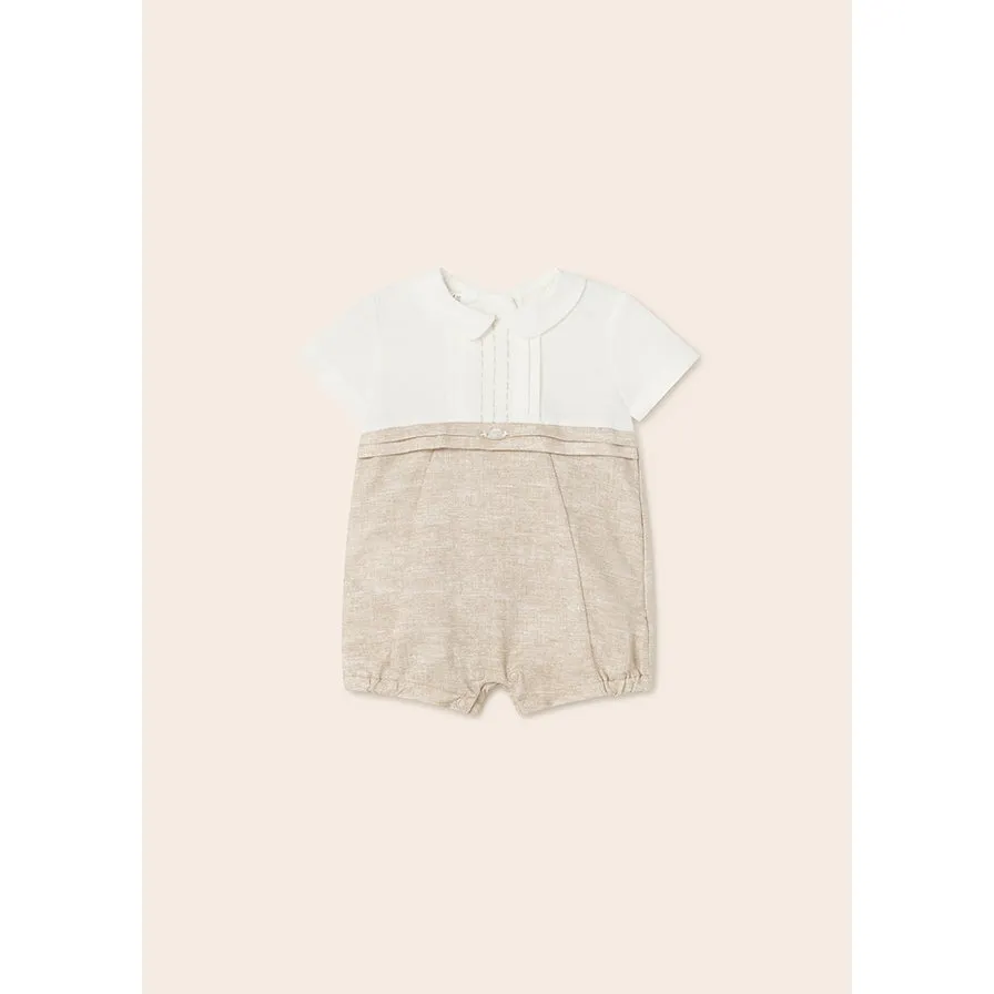 Mayoral Linen & White Romper