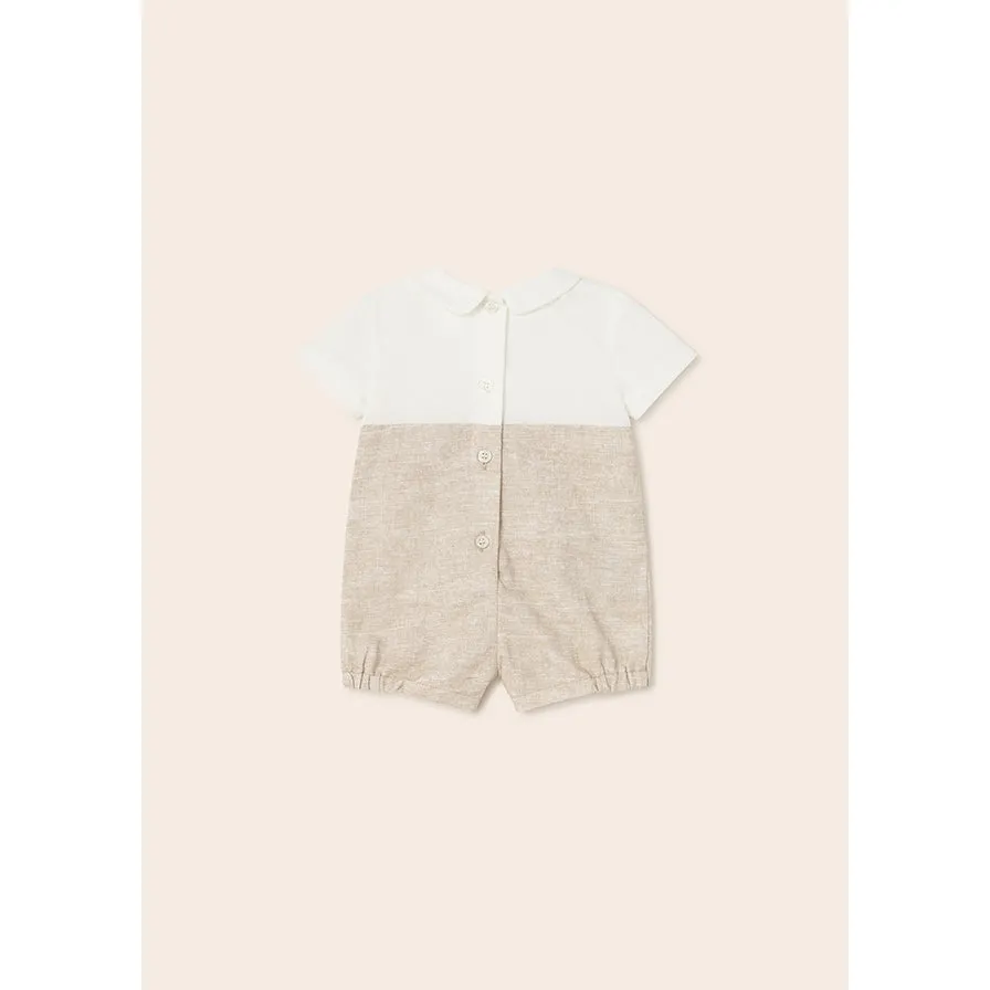 Mayoral Linen & White Romper
