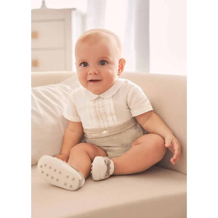 Mayoral Linen & White Romper