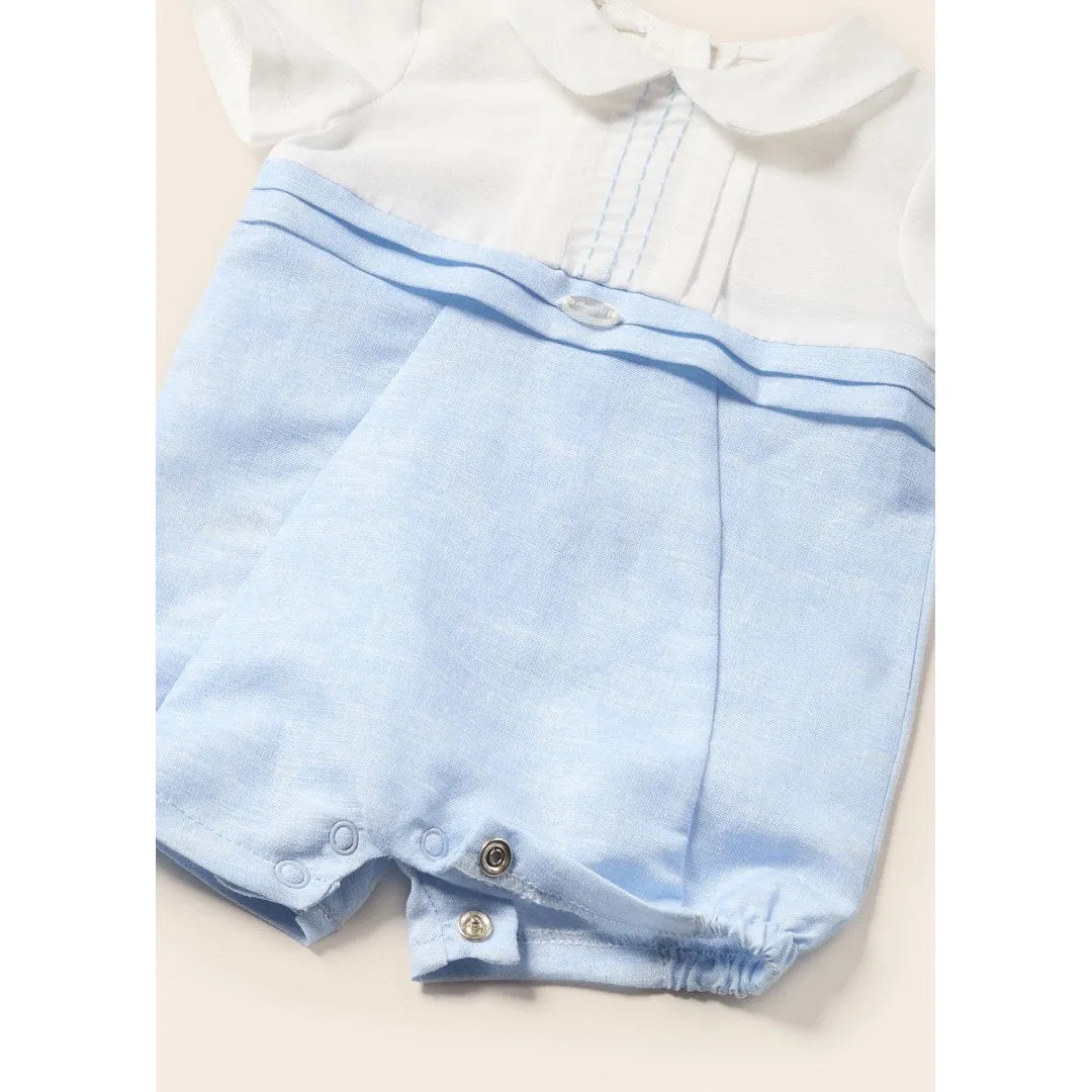Mayoral Sky Blue Linen Romper