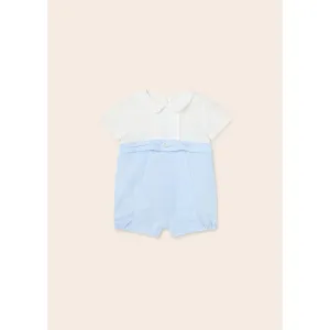 Mayoral Sky Blue Linen Romper