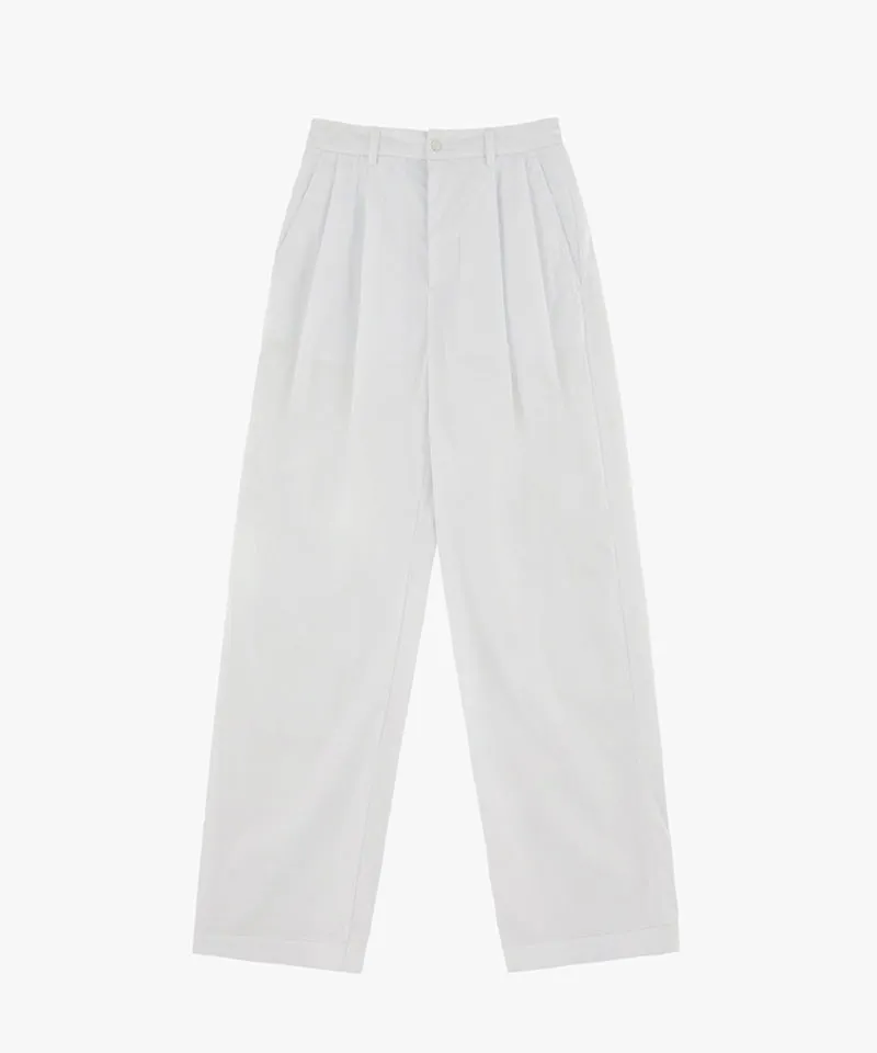 MCC Women's Wide Tuck Pants - White