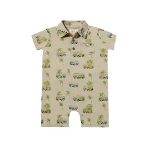 Me & Henry Molokai Romper - Grey Campervan