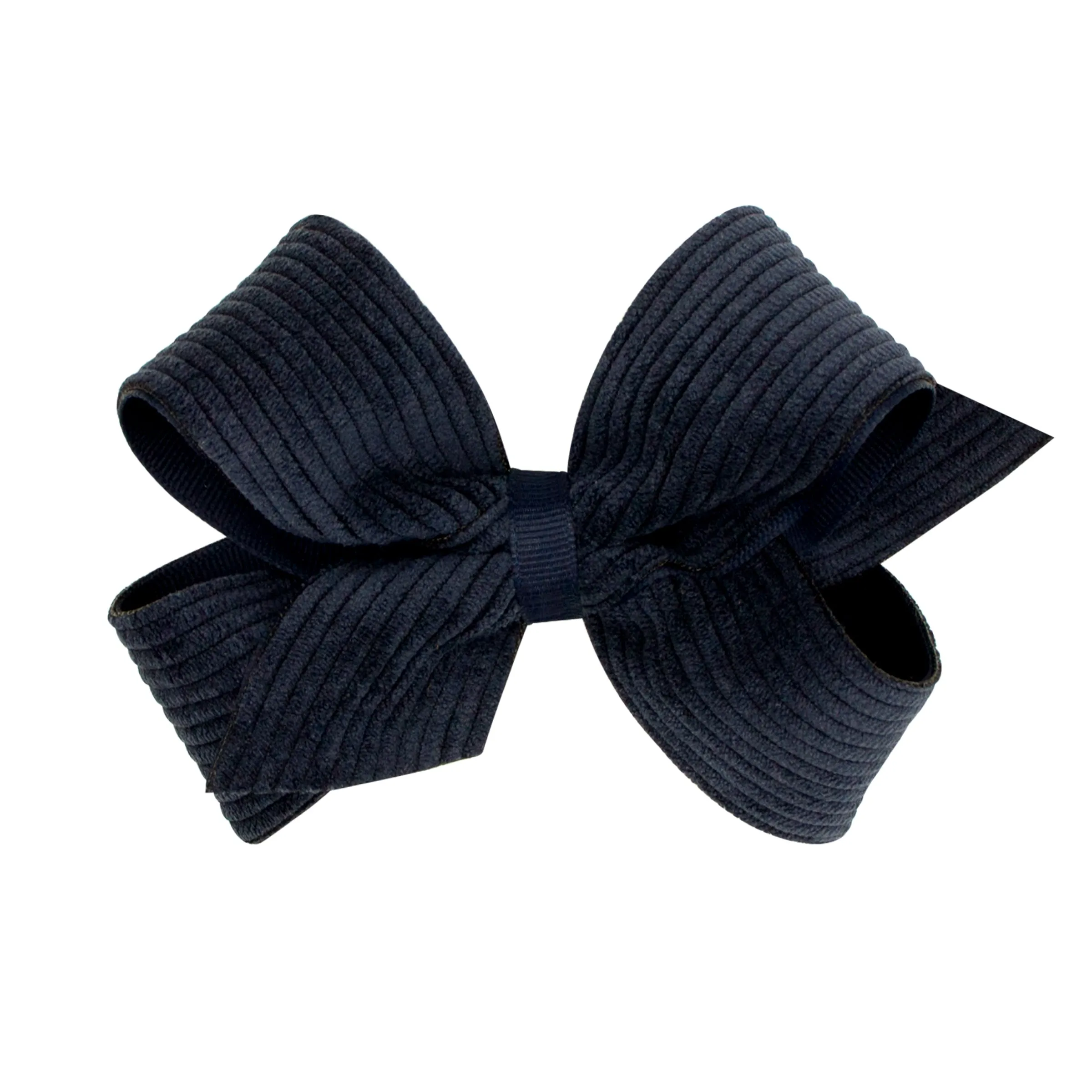Medium Corduroy Overlay Grosgrain Bow on Clippie
