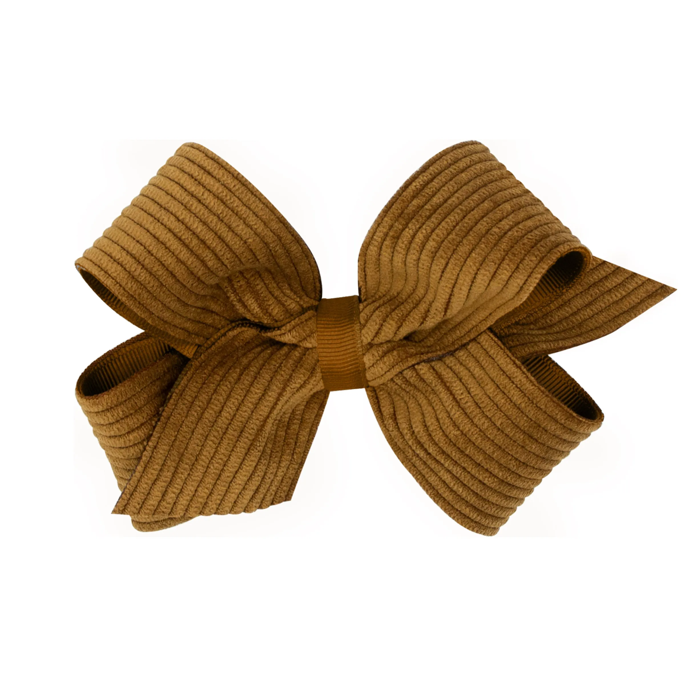 Medium Corduroy Overlay Grosgrain Bow on Clippie