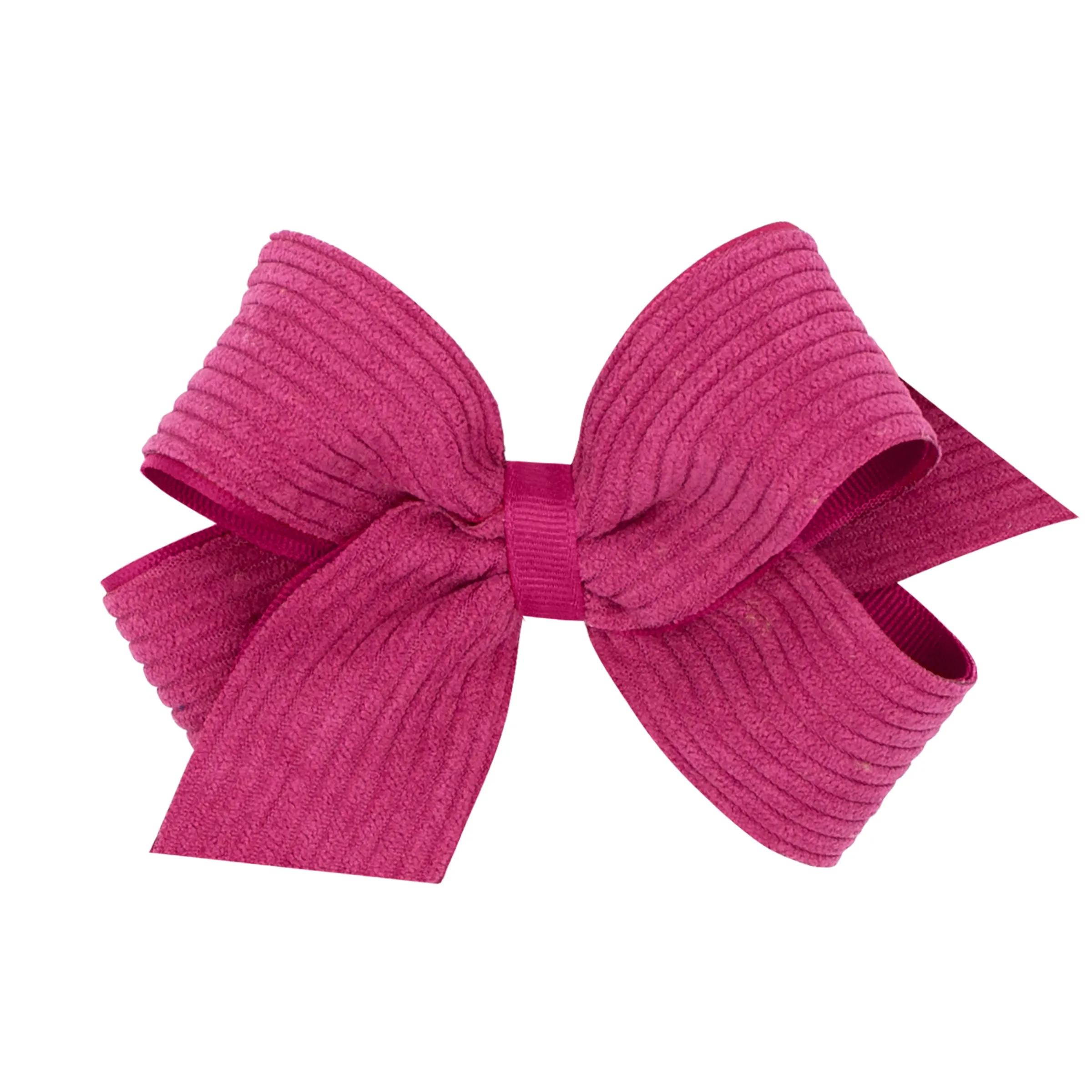 Medium Corduroy Overlay Grosgrain Bow on Clippie