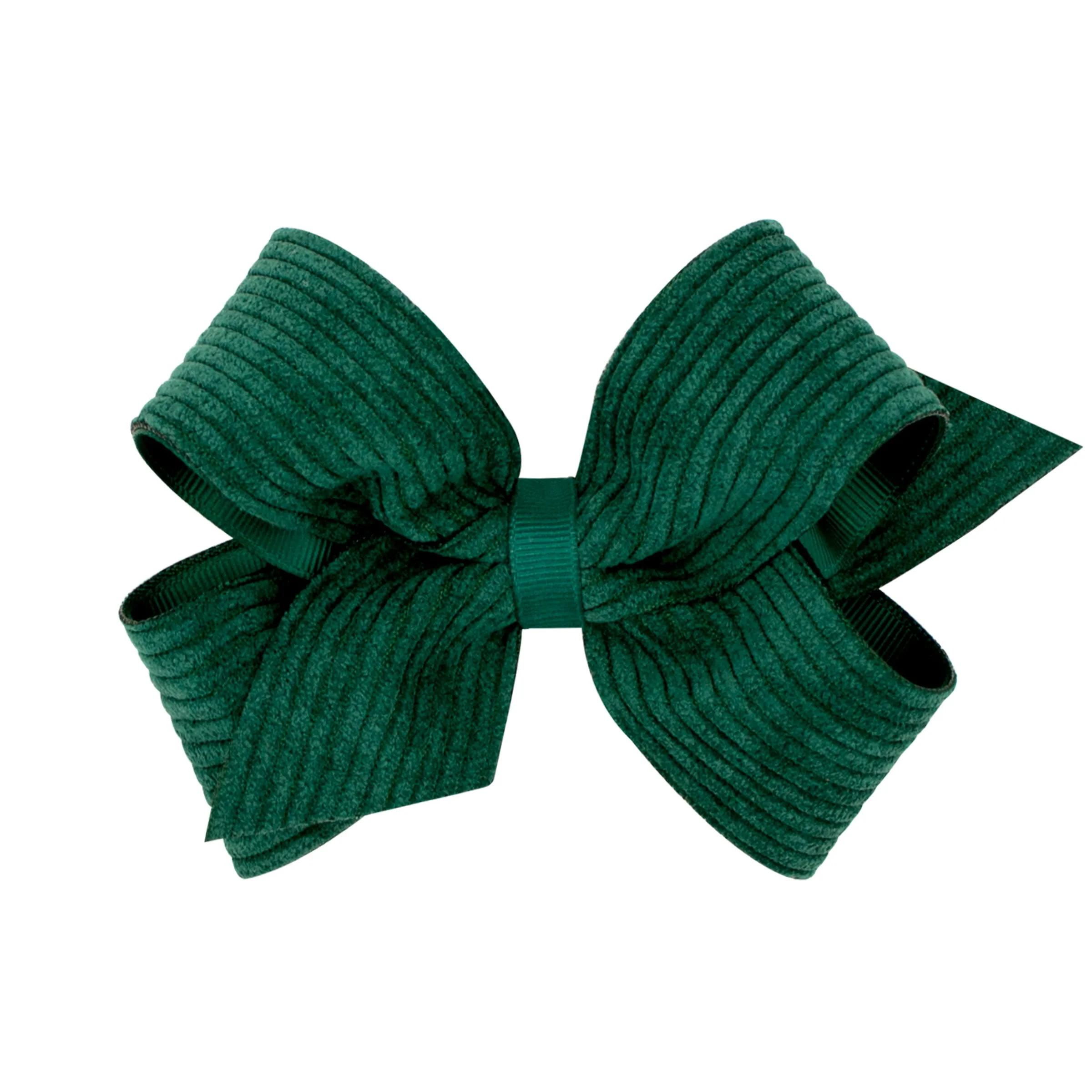 Medium Corduroy Overlay Grosgrain Bow on Clippie