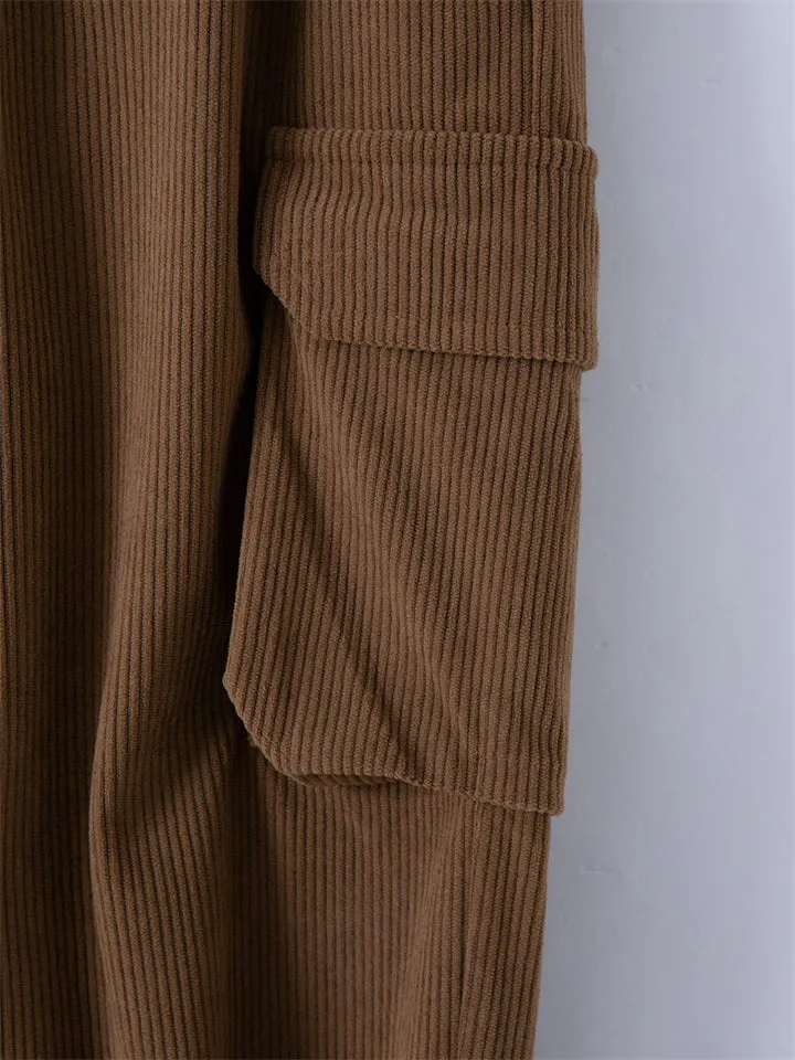 Men's Autumn Warm Corduroy Windproof Ankle-Tied Cargo Pants